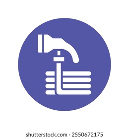 Water pipe Vector Glyph Circle . Eps 10 file