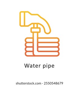 Vector de tubería de agua Gradient Circle Outline Icon. Archivo Eps 10
