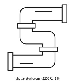 Water pipe vector isolated. Illustration of pipeline symbol. Engineering, plumbing and consctruction concept. Home repair.