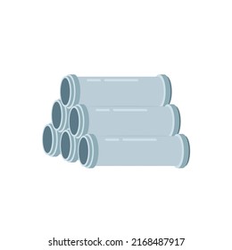 Vector de tubería de agua. Tubería de agua en fondo blanco.