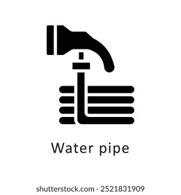 Water pipe vector Solid icon style illustration. Symbol on White background EPS 10 File
