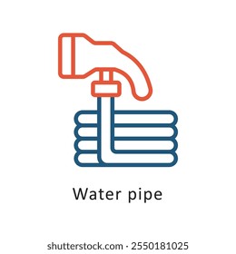 Vector de tubería de agua IconIcon de contorno de dos colores. Archivo Eps 10