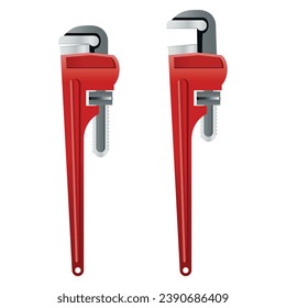 Water pipe wrench, plumbing tool - vector design