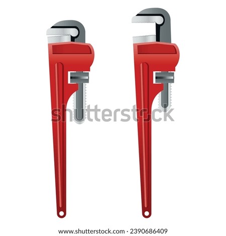 Water pipe wrench, plumbing tool - vector design Foto stock © 