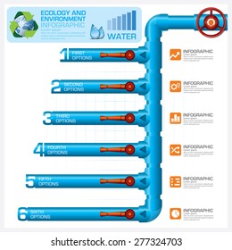 Water Pipeline Ecology And Environment Business Infographic Diagram Vector Design Template