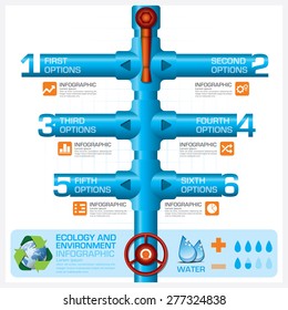 Water Pipeline Ecology And Environment Business Infographic Diagram Vector Design Template