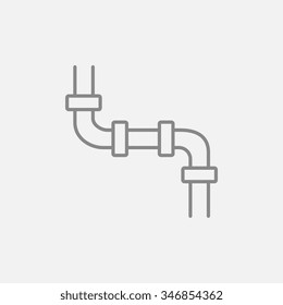 Water pipeline line icon for web, mobile and infographics. Vector dark grey icon isolated on light grey background.