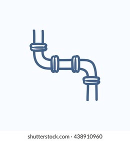 Water pipeline vector sketch icon isolated on background. Hand drawn Water pipeline icon. Water pipeline sketch icon for infographic, website or app.