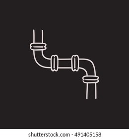 Water pipeline vector sketch icon isolated on background. Hand drawn Water pipeline icon. Water pipeline sketch icon for infographic, website or app.