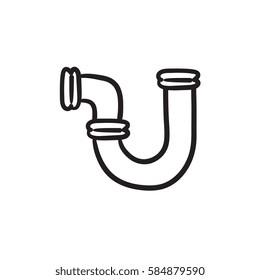 Water pipeline vector sketch icon isolated on background. Hand drawn Water pipeline icon. Water pipeline sketch icon for infographic, website or app.