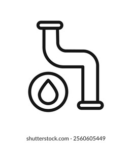 Water pipes icon vector line logo art