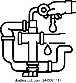Water piping system droplet vector icon.  mobile concept sign, symbol, vector, art