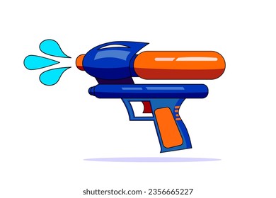 Wasserdruckwasserstrahler-Wassersoaker-Pumpe mit orangefarbenem und blauem Hintergrund einzeln