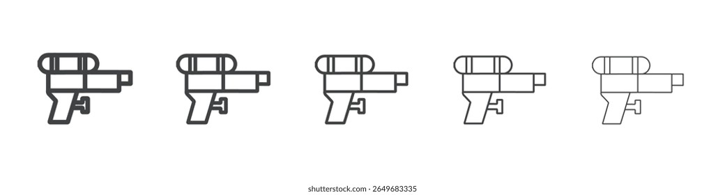 ícone de pistola de água símbolo de ilustração fina plana