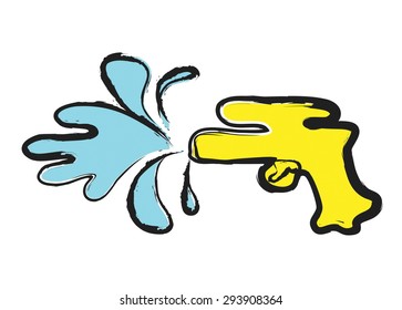 Water Pistol,  vector  illustration