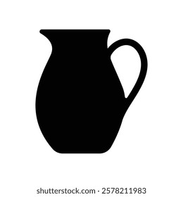 Water pitcher black and white flat vector icon design