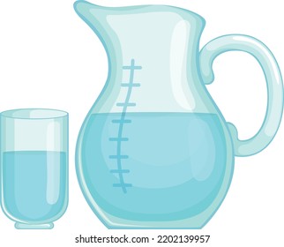 Water Pitcher Cartoon Icon. Clean Drinking Liquid