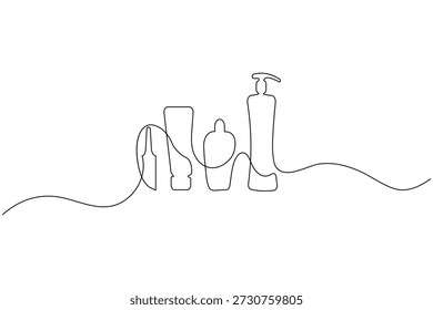 Jarra de agua continua de una línea de dibujo de Ilustración vectorial minimalista
