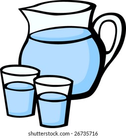 water pitcher and glasses