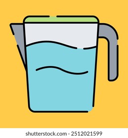 Water Pitcher Icon Illustration Flat Design