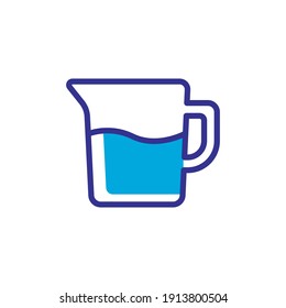 Water Pitcher Icon Vector Color Style Design