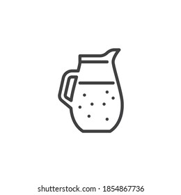 Water Pitcher line icon. linear style sign for mobile concept and web design. Juice jug outline vector icon. Symbol, logo illustration. Vector graphics