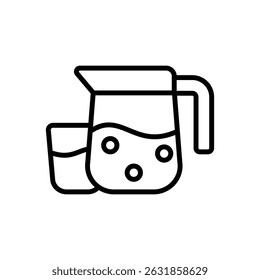 Water Pitcher vector icon stock illustration
