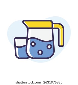 Water Pitcher vector icon stock illustration