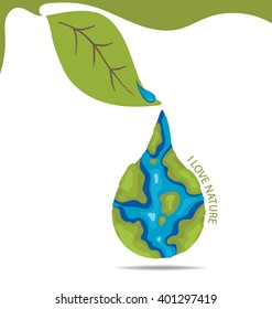 Water Planet. Vector illustration.