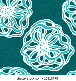 Water plant background. Abstract seamless pattern.