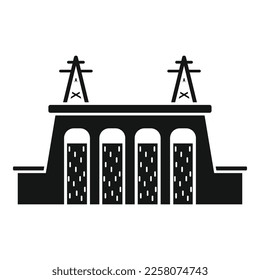 Icono de planta de agua simple vector. Turbina eléctrica. Estación eléctrica