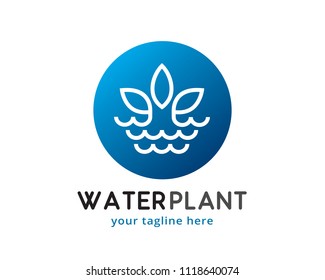 Water Plant Logo Design Template