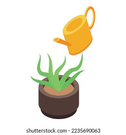 Water plant pot icon isometric vector. Vacuum cleaner. Work maid