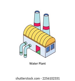 Water Plant Vector Isometric Filled Outline icon for your digital or print projects. stock illustration