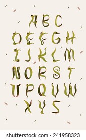 Water plants vector font