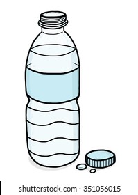 water plastic bottle / cartoon vector and illustration, hand drawn style, isolated on white background.