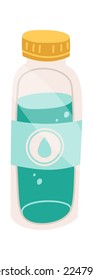 Water in plastic bottle flat icon. Vector illustration