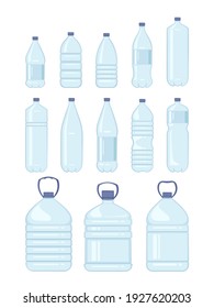 Water plastic bottle. Healthy agua bottles vector illustration. Clean drink in plastic container