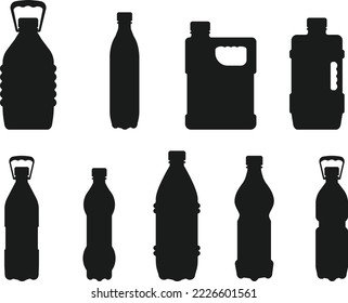 Water Plastic bottle isolated vector Silhouette