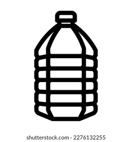 vector de icono de línea de botella de plástico de agua. signo de botella de plástico de agua. símbolo de contorno aislado ilustración negra