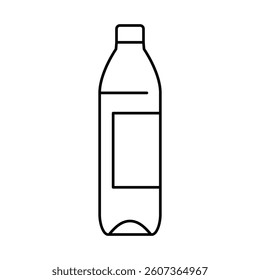water plastic bottle line icon vector. water plastic bottle sign. isolated contour symbol black illustration