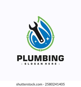 Water plumbing icon vector. House maintenance logo design template.