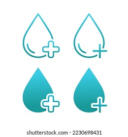 Water with plus sign. Illustration vector