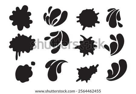 Water plus vector black color.Water drops, black sea ocean waves stencil. Liquid elements, cry droplet icons vector set.Illustration EPS 10