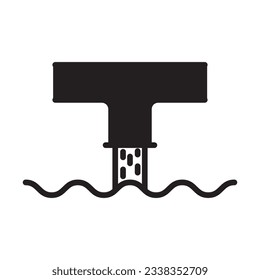 Water Pollution glyph vector icon isolated. Water Pollution stock vector icon for web, mobile app and ui design