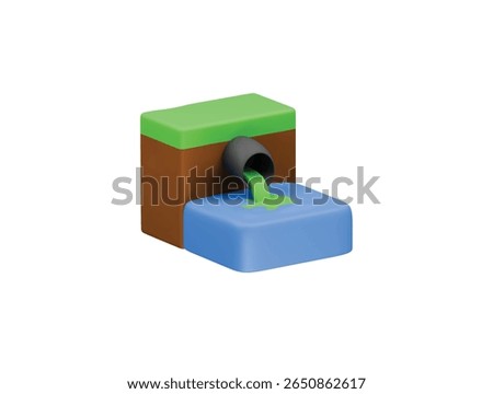 water pollution icon 3d illustration render