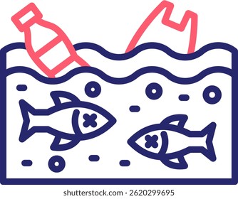 Ilustração do vetor de cor do ícone da poluição da água