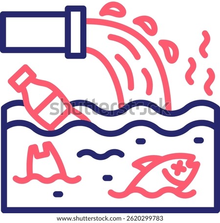 Water Pollution Icon Color Vector Illustration