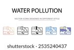 Water Pollution icon design with white background stock illustration