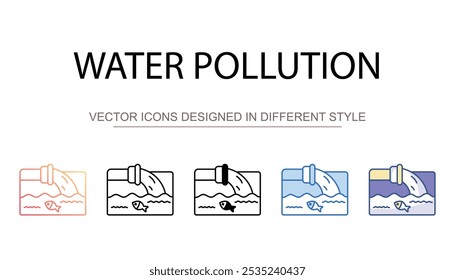 Water Pollution icon design with white background stock illustration